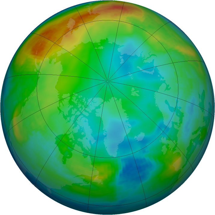 Arctic ozone map for 08 December 1985